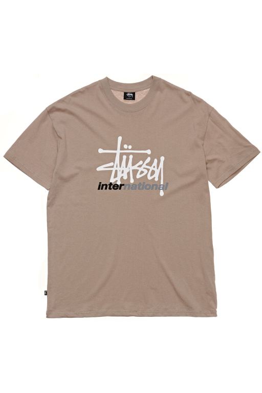 Stussy Mens International SS T Shirt Brown - EKIUM0698